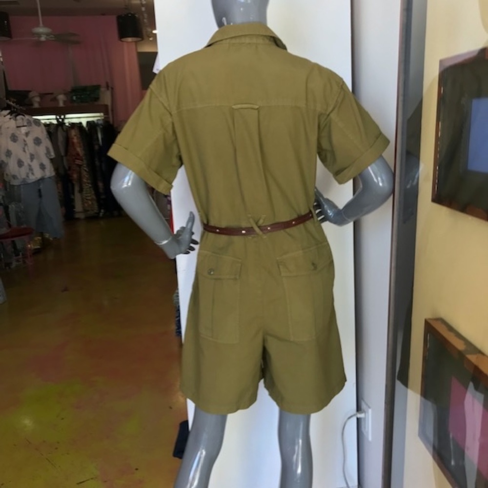 ALEX MILL "Safari" Short Jumpsuit in. Olive Gold EUC/sz M - Picture 12 of 16